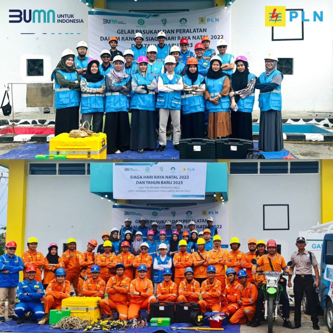 SIAGAKAN PERSONEL : PT PLN (Pesero) UPT Palu Gelar Pasukan dan Peralatan Dalam Rangka Siaga Hari Raya Natal Tahun 2022 dan Tahun Baru 2023. FOTO : DOK PLN UPT PALU